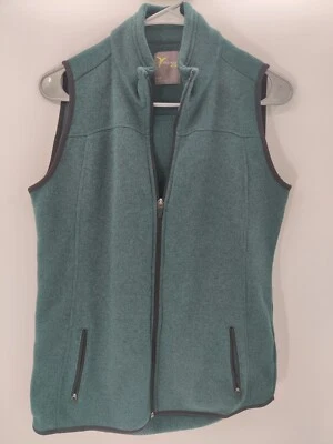 Chaleco para mujer Old Navy pequeño polar verde bolsillos con cremallera completa Foto 1 de 4