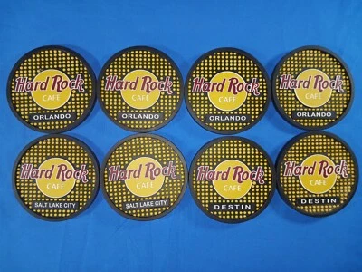 Hard Rock Cafe rubber PVC drink coaster classic logo set of 8 - Image 1 of 4