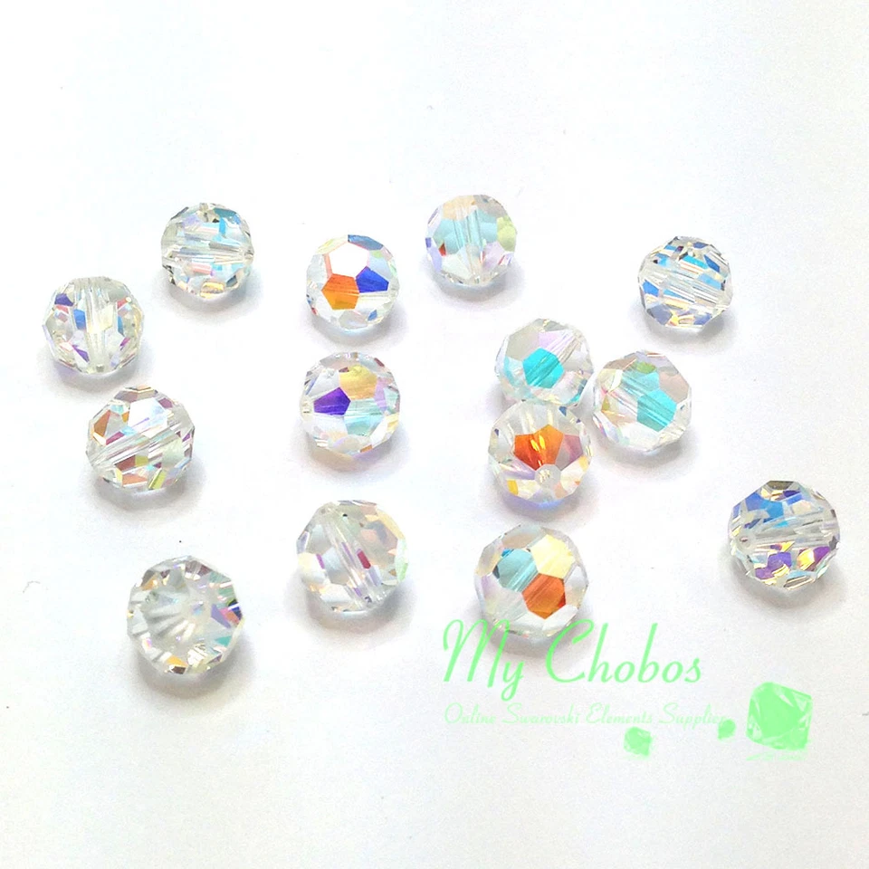 Crystal AB (001 AB) Swarovski Elements 5000 Crystal Round Beads 4mm 6mm 8mm - Image 1 of 1