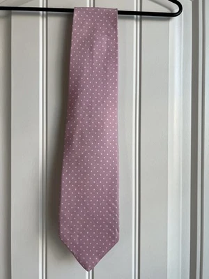 Robert Talbott Pink with White Polka Dot Designer Tie Silk Necktie Foto 1 de 2