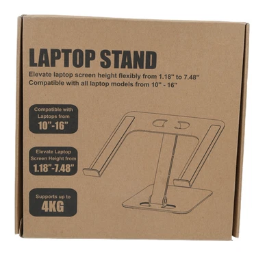 Zewwen Adjustable Aluminum Laptop Stand Riser Foldable Holder 10”-16” Black - Image 1 of 4