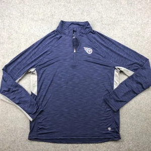 Tennessee Titans PulloverMens Large Blue Gray NFL Football Quarter Zip Shirt - Picture 1 of 10