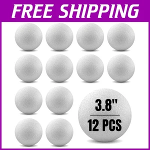 Round Craft Foam Balls - 3.8" Diameter, 12 Pack - Picture 1 of 9