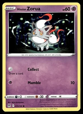 Hisuian Zorua 075/196 SWSH11: Lost Origin - Image 1 of 2