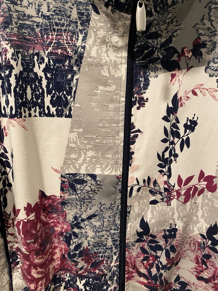 Allison Daley Womans Jacket Top Multicolor Floral  Long Sleeve Zippered - Image 1 of 4