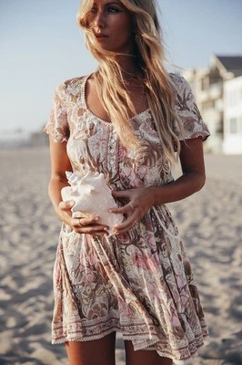 Mini Vestido Spell & The Gypsy Collective Jungle Play Talla S Foto 1 de 4