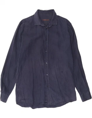 TRUSSARDI джинсы мужская рубашка размер 41 большой темно-синий хлопок AR05 - Изображение 1 из 3