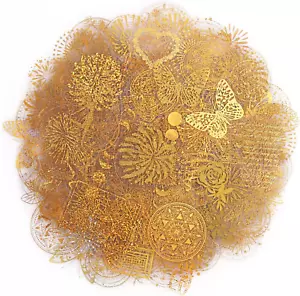 Die Cut Golden Holographic Stickers, 360-Piece Glitter Translucent Decorative De - Picture 1 of 8