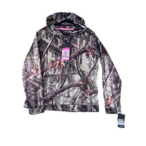 NWT Huntworth Ladies Camo Hunting Hooded 1/4 Zip L/S Lightweight Jacket Size 2XL - Picture 1 of 7