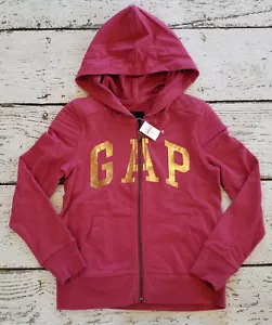 GAP KIDS XL 12 Niñas Oro Rosa Moto Moto Motocicleta Logo Manga Larga Sudadera con Capucha NUEVA NUEVA CON ETIQUETAS - Imagen 1 de 3