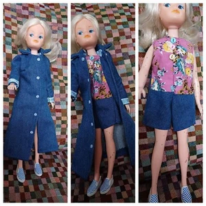 Hand Sewn Sindy Denim 2pc Outfit, 1 off, doll & shoes not included, free postage - Picture 1 of 4