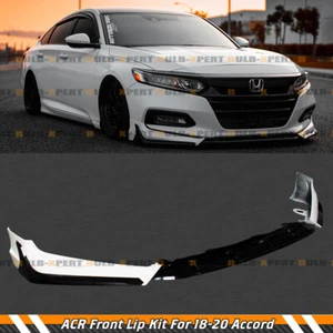 For 2018-2020 Honda Accord ACR Painted White Pearl Front Bumper Lip Splitter Kit - Picture 1 of 5