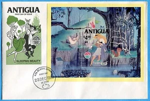DISNEY - ANTIGUA - 1980 F.D.C. - SLEEPING BEAUTY - 3 covers (3268) - Picture 1 of 3