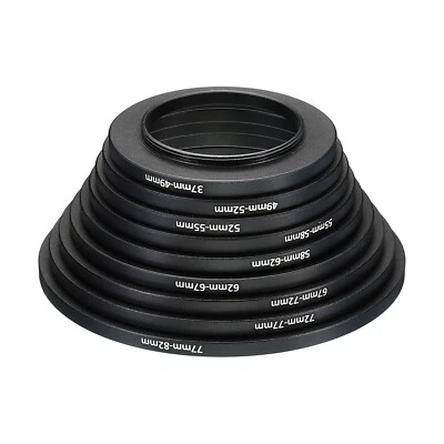 UXCELL Step Up Rings Set, 9 Pack Lens Filter Adapter Ring for Camera Lenses, Black