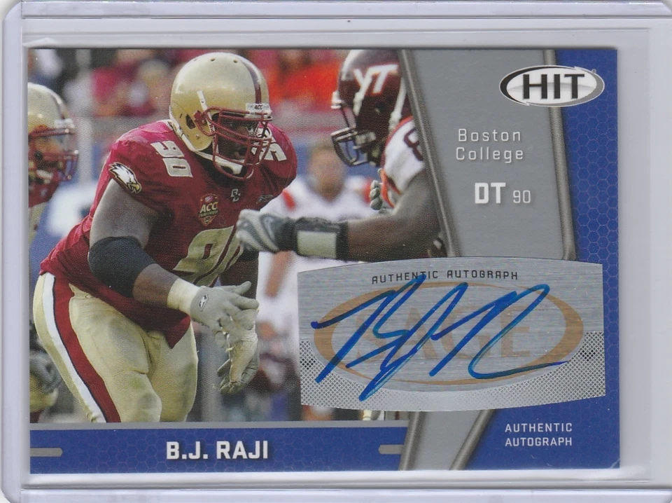2009 SAGE HIT #A69 B.J. RAJI AUTOGRAPH ROOKIE RC BOSTON COLLEGE, PACKERS, 110614 - Image 1 of 1