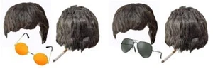 Adults Manchester Britpop Brothers Liam & Noel Rock Band Fancy Dress Wig Set - Picture 1 of 3