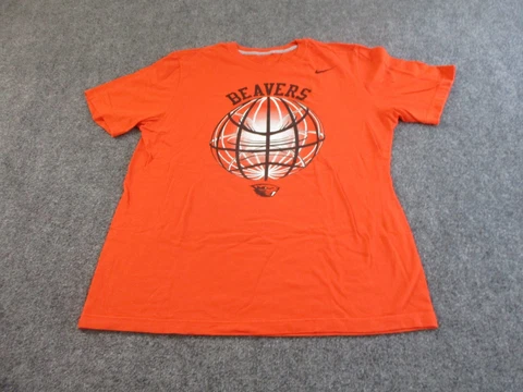 Oregon State Beavers Shirt Men's Large Orange Nike Basketball Cotton Graphic Cover