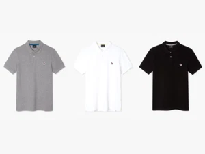 Camisa polo de calce ajustado Paul Smith blanca negra gris cebra logotipo algodón orgánico - Imagen 1 de 13