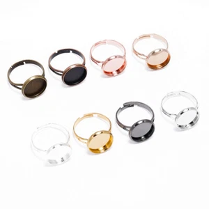 Cabochon Bezel Base Tray 17mm DIY Making Ring Handmade Ring Jewelry Accessories - Picture 1 of 14