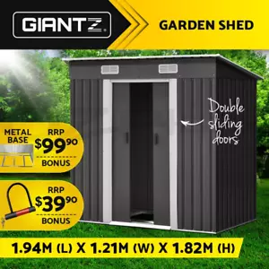 Giantz Garden Shed Sheds Outdoor Storage 1.94x1.21M Tool Steel Metal Base House - Picture 1 of 9