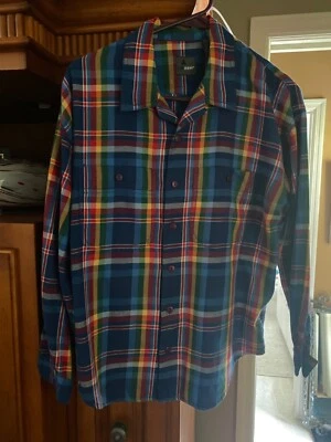 Lizwear Liz Claiborne Plaid Button Down Cotton / Linen Shirt Size M Blue, Pink - Image 1 of 4