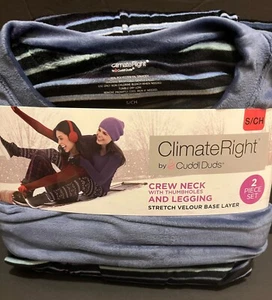 Climate Right Cuddl Duds Set Womens Crew Neck Top Leggings Pajamas Small PJ-05 - Picture 1 of 6