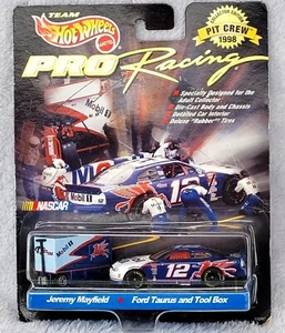 Nascar Hot Wheels 1:64 1998 Pit Crew Jeremy Mayfield #12 Pro Racing Car Tool Box - Picture 1 of 12
