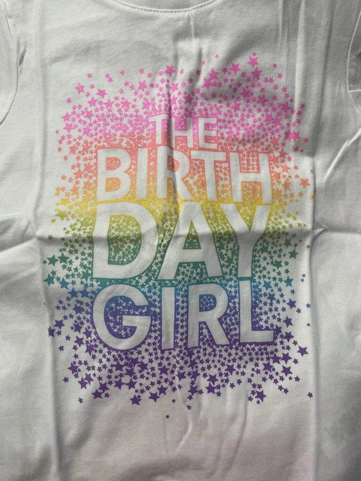 Girl's Short Sleeve Graphic Tee NWT. "The Birthday Girl" design - Image 1 of 1