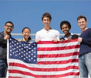 American Flag 3x5' Heavy Duty Polyester - Made in USA - Sewn Stripes Embroidered - Picture 1 of 7