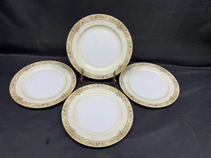 Meito "BÄNDER & ROSEN" handbemalt ~ Japan ~ 4er Set ~ Salatteller ~ 7 7/8" - Bild 1 von 8