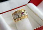 14K Two Tone Ruby Diamond Queen of Hearts Ring