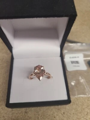 Anillo Morganita Melocotón Oro Rosa 14k 2.97ct Talla 6 Foto 1 de 4