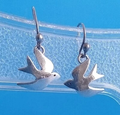 Pendientes colgantes de plata 925 pájaros Foto 1 de 4