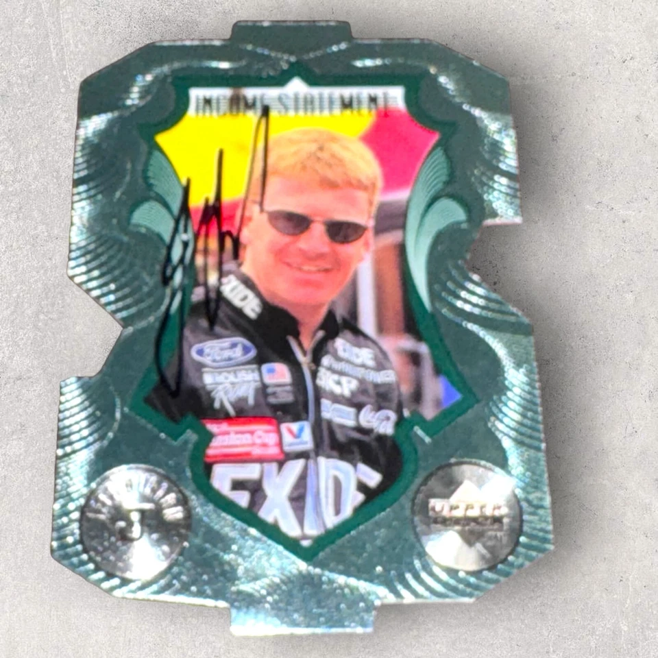 Jeff Burton "MAYOR" NASCAR signed card VINTAGE 2000 UPPER DECK INCOME STATEMENT - Image 1 of 1