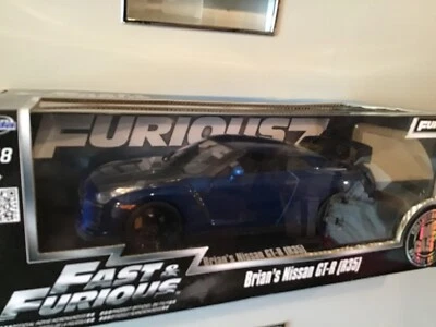 JADA Fast and Furious BRIANS NISSAN GT-R R35 BLUE 1/18 DIECAST 97035 - Image 1 of 2