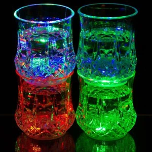 LED Glasses Multi Color Light Up Drinking Tumblers Liquid Activated