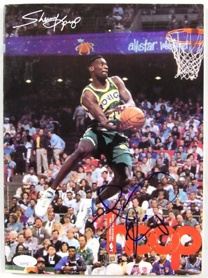 Shawn Kemp Seattle Supersonics Signed Hoop Magazine Program JSA Authenticated - Image 1 of 2