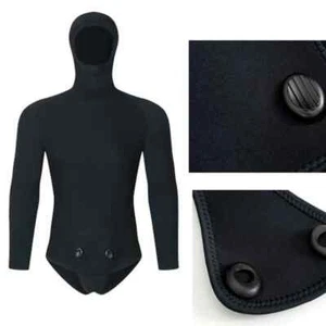 NUOVA muta con cappuccio 3 mm uomo due pezzi set separato muta subacquea surf - Foto 1 di 15