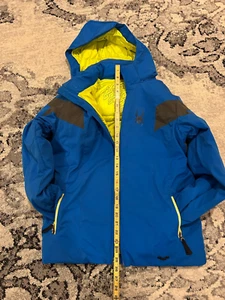 Boys Spyder Yellow and Blue  Down Jacket - Picture 1 of 7
