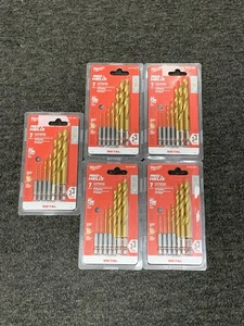 Juego de 5 brocas de titanio Milwaukee Red Helix resistente al impacto (7 piezas) 48-89-4637 - Imagen 1 de 2