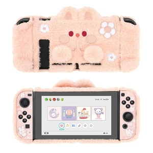 GeekShare Protective Case for Nintendo Switch&JoyCon Cover HardShell Plush Bunny - Picture 1 of 10