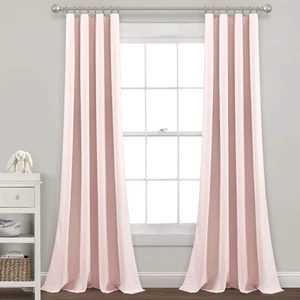 Pixie Fox Geo Blackout Window Curtain Panel, Single Panel, 52" W x 84" L, Pin... - Picture 1 of 9