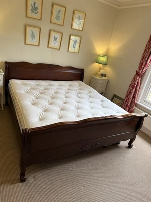 Wooden Sleigh Bed Super King - Image 1 of 4
