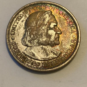 1893 Columbian Commemorative Half Dollar Toned - Picture 1 of 8
