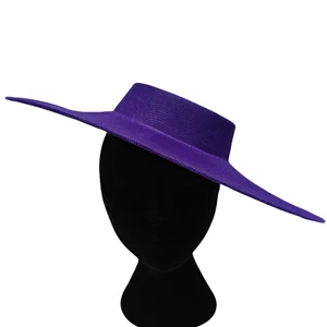 purple large DIY fascinator base wedding hat Kentucky Derby Royal Ascot - Picture 1 of 4