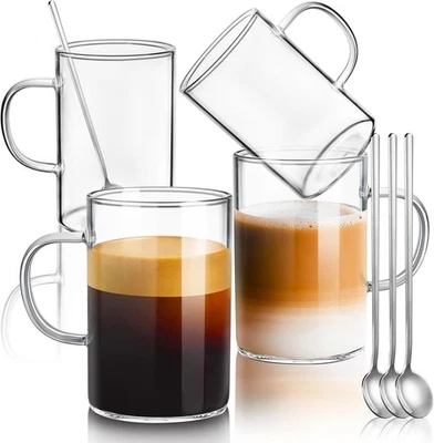 Set De Tazas De Vidrio Para Café Chocolate Té Bebidas Calientes Frías US NUEVO Foto 1 de 4