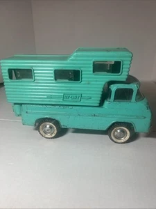 Vtg Nylint #5300 Custom Camper Truck Pressed Steel Ford Turquoise Econoline Box - Picture 1 of 17