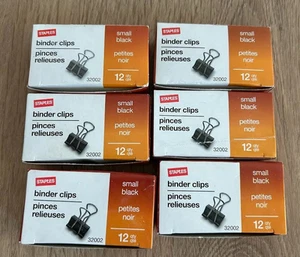 6 pack of 12 pieces Staples binder clips small black (Total 72 pieces) 32002 - Imagen 1 de 1