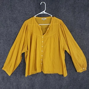Madewell Shirt Damen 2XL senfgelb Knopfleiste Gaze Bauer Langarm - Bild 1 von 13