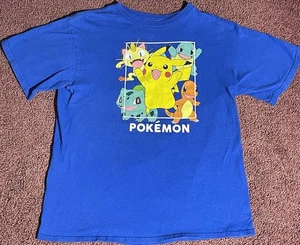 Pokemon 2016 Blue Short Sleeve Kids Xlarge Pullover T Shirt Pikachu, Charmander - Picture 1 of 8